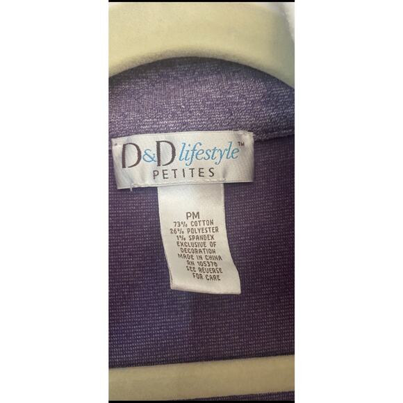 D&D Lifestyle Women's Purple High Neck Full Zip Sleeveless Top Vest Size PM - Picture 4 of 5